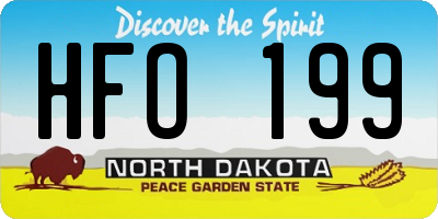 ND license plate HFO199