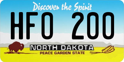 ND license plate HFO200