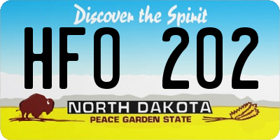 ND license plate HFO202