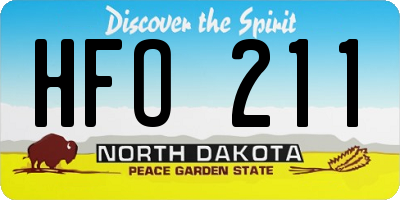 ND license plate HFO211
