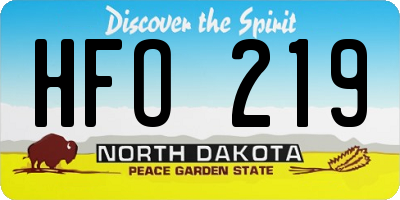 ND license plate HFO219