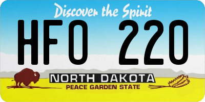 ND license plate HFO220