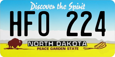 ND license plate HFO224