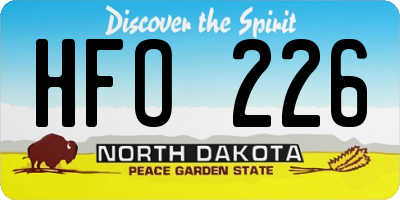ND license plate HFO226