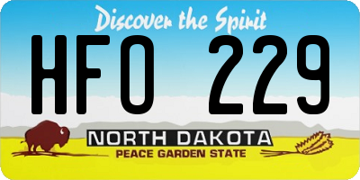 ND license plate HFO229