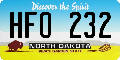 ND license plate HFO232