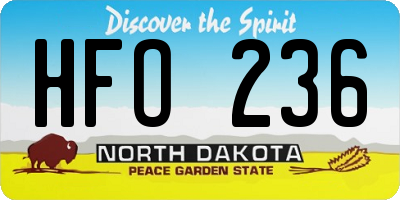 ND license plate HFO236