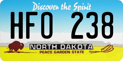 ND license plate HFO238