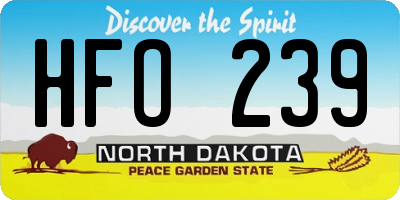 ND license plate HFO239