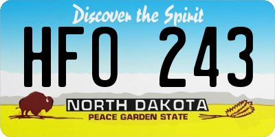 ND license plate HFO243