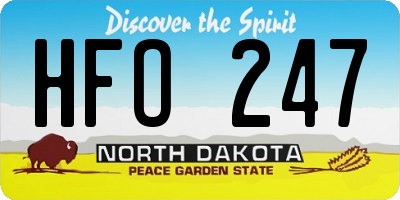 ND license plate HFO247