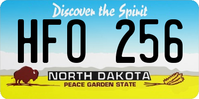 ND license plate HFO256