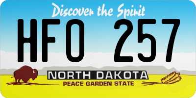 ND license plate HFO257