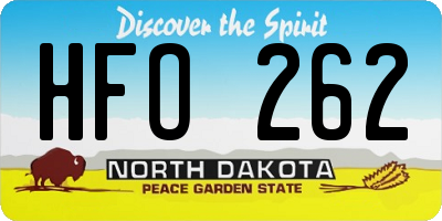 ND license plate HFO262