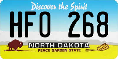 ND license plate HFO268