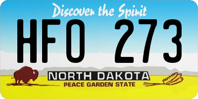 ND license plate HFO273