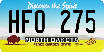 ND license plate HFO275