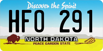 ND license plate HFO291