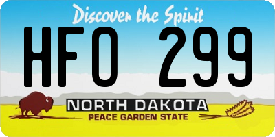 ND license plate HFO299