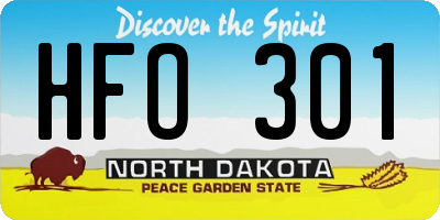 ND license plate HFO301
