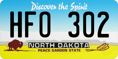 ND license plate HFO302