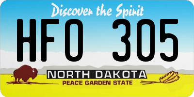 ND license plate HFO305