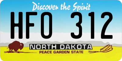 ND license plate HFO312