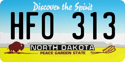 ND license plate HFO313