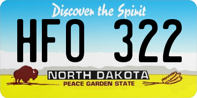 ND license plate HFO322