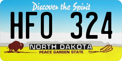 ND license plate HFO324