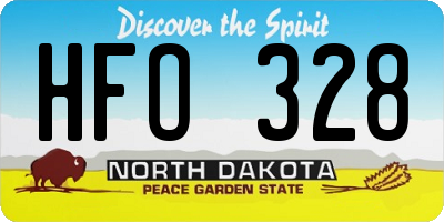 ND license plate HFO328