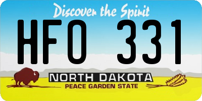 ND license plate HFO331
