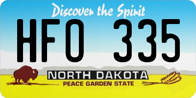 ND license plate HFO335