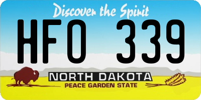 ND license plate HFO339