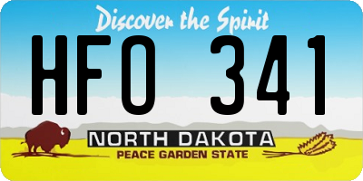 ND license plate HFO341