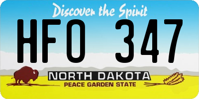 ND license plate HFO347
