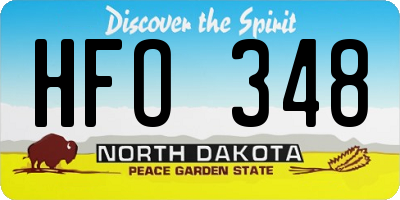 ND license plate HFO348