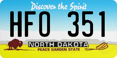 ND license plate HFO351
