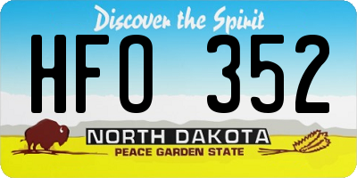 ND license plate HFO352
