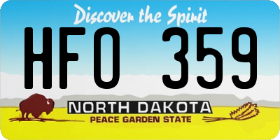 ND license plate HFO359