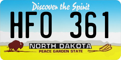 ND license plate HFO361