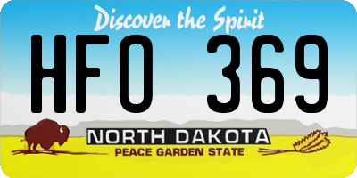 ND license plate HFO369