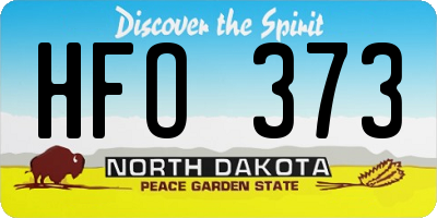 ND license plate HFO373
