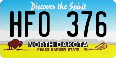 ND license plate HFO376