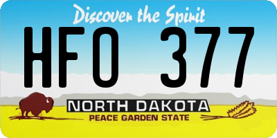 ND license plate HFO377