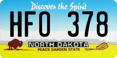 ND license plate HFO378