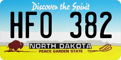 ND license plate HFO382