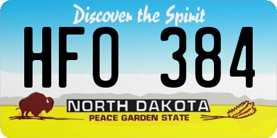 ND license plate HFO384