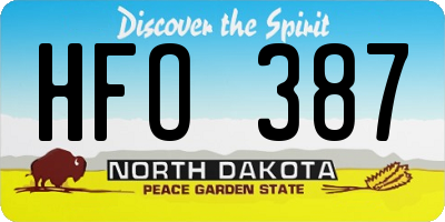 ND license plate HFO387