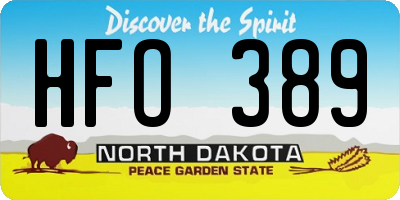 ND license plate HFO389
